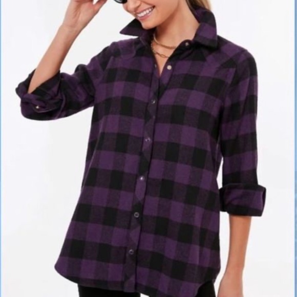 Aubergine Check Parker Shacket - Picture 2 of 11